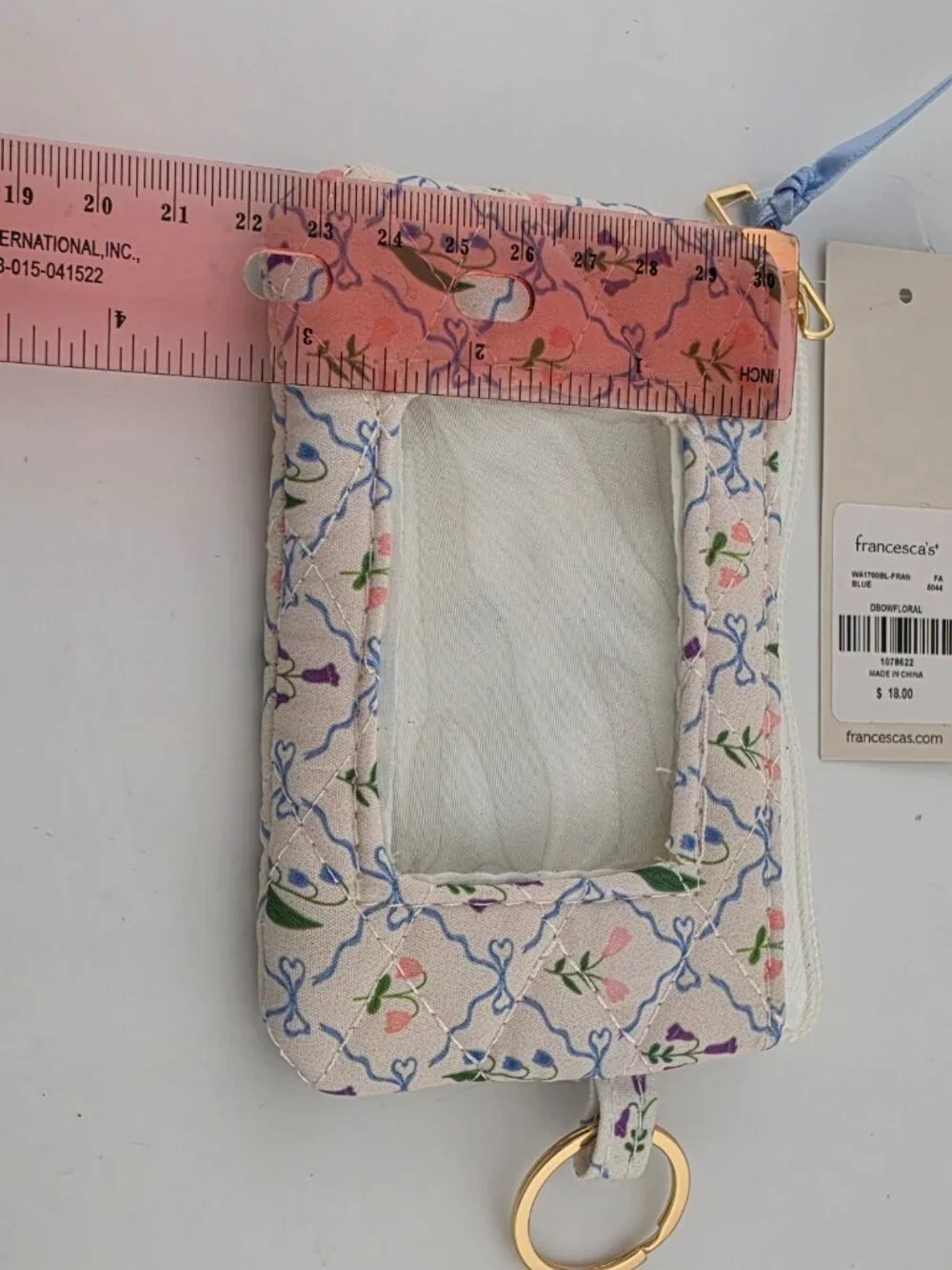 Francesca;s Serena Bow Floral Quilt Card Case